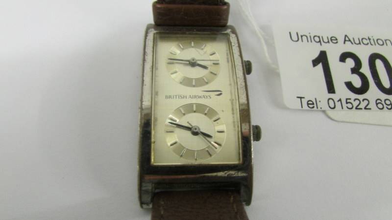 A British Airways two faced battery gent's wrist watch (possibly Concord). - Image 5 of 6