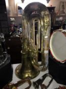 An old tuba in well used condition