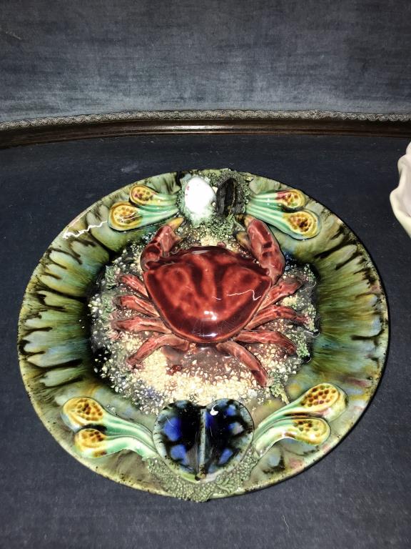 A large majolican lobster serving dish & crab dish - Image 6 of 7