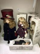 A collection of 5 boxed porcelain dolls, 3 x Leonardo Dolls 'Lana, Glenda & Paul' 1 x Alberon