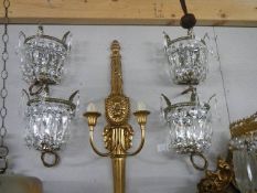 A set of four chandelier style wall lights. Collect only.