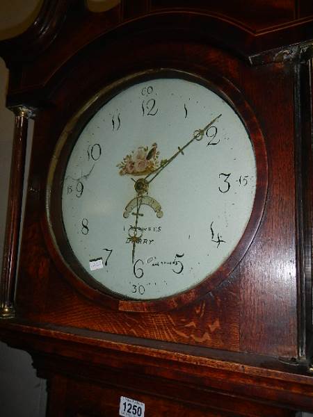 An oak cased Grandfather clock with painted dial. - Image 2 of 3