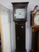 An 8 day square dial long case clock. Collect only.