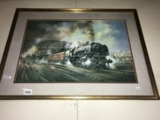 A framed and glazed L.M.S. steam locomotive print 82cm x Height 60cm (COLLECT ONLY)