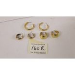 Three pairs of 9ct gold earrings, 16.5 grams.