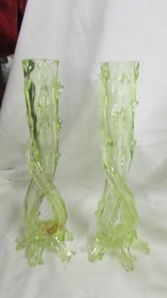 A pair of 19th-century glass vases and two others. (some a/f) - Image 2 of 4