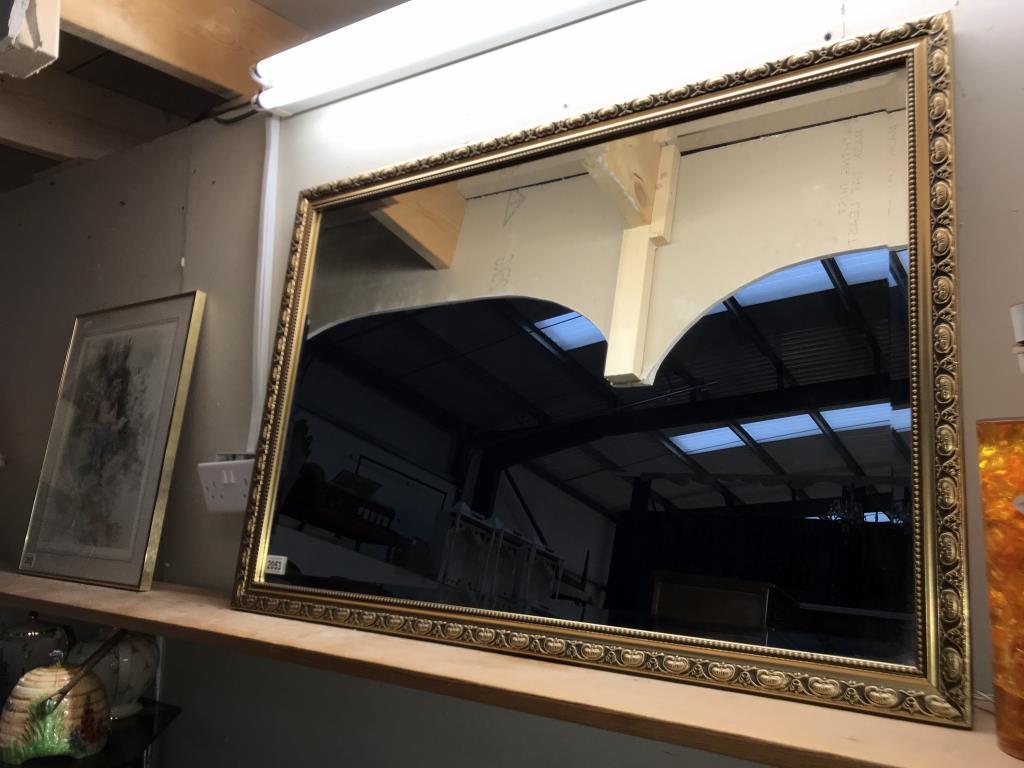 A large gilt framed bevel edge mirror (96cm x 97cm) (Collect only) - Image 4 of 4