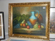 A gilt framed still life study. 73 x 63 cm. (collect only).