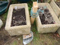 Two rectangular planting troughs, 52 x 31 x 20 cm. Collect only.