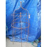 2 wrought wire plant trianing obelisks with ball capitols. collect only.