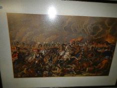 A framed and glazed print 'Waterloo'. 75 x 54 cm. (collect only).