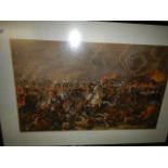 A framed and glazed print 'Waterloo'. 75 x 54 cm. (collect only).