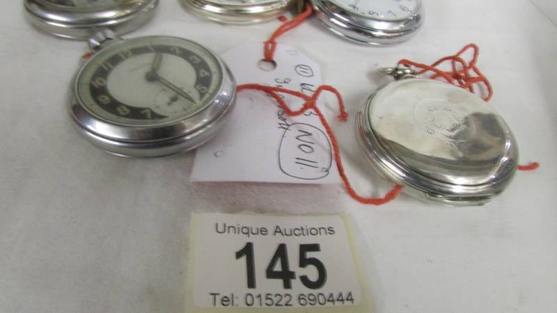 Five assorted pocket watches including a silver full Hunter, London Hallmark & Ingersoll etc. - Image 3 of 3
