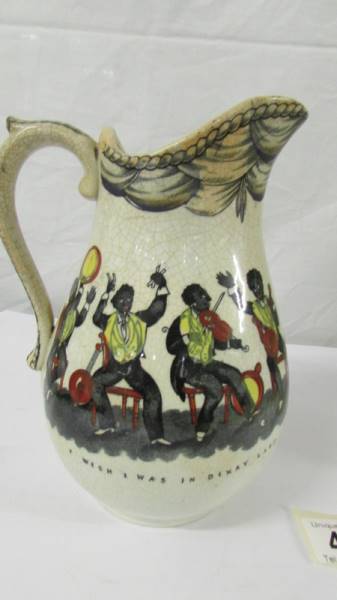 Two rare early 20th-century jugs depicting jazz bands, both a/f. - Image 6 of 7