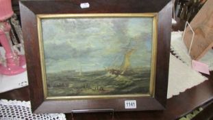 A Dutch oil on board nautical scene, Alfred Clint.