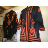 2 knitted fully lined jackets with decorative suede detailing (size loose fitting medium).