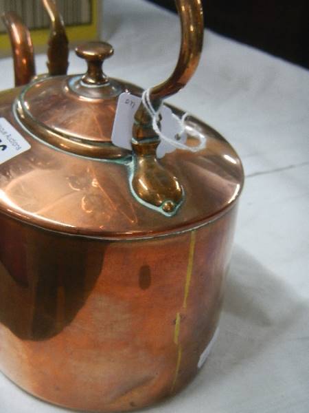 A Victorian oval polished copper kettle. - Image 2 of 2