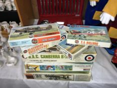 5 vintage Airfix, 1 Matchbox & 1 Monogram 1/72 scale model aircraft kits
