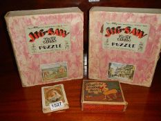 Two vintage jigsaw puzzles etc.,