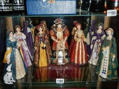 A set of Regency fine arts 2004 figures being Henry VIII and his 6 wives, all in good condition.