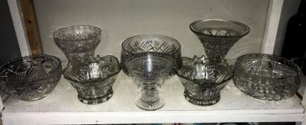 A quantity of moulded glass bowls. Collect only.