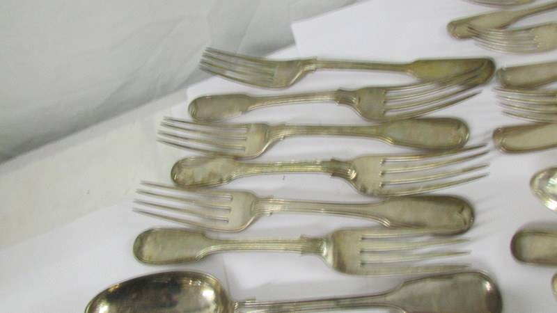 Approximatley 40 pieces of silver flatware, approximately 2200 grams in total. All have English Lion - Image 2 of 7