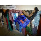 A mixed lot of silk and other scarves/