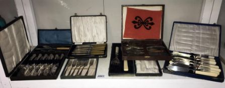 A selection of silver plated cutlery sets