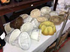 17 x 19th/20th century stoneware jelly/blancmange moulds & an aluminium Nordic ware Fiesta party
