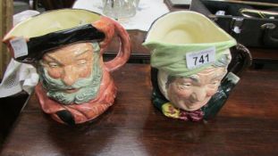 Two Royal Doulton character jugs, Sarey Gamp and Falstaff.