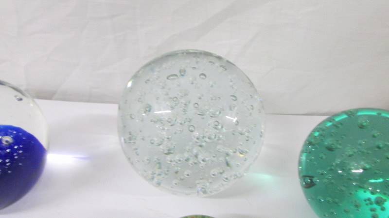 Four millifiori glass paperweight and three large glass paperweights. - Image 2 of 8