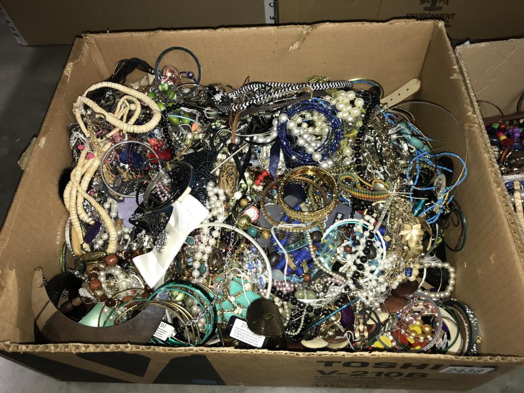 2 large boxes of costume jewellery. COLLECT ONLY - Image 2 of 3