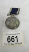 A long service medal for 350473 Joseph Beattie, S B Steward, HMS Pembroke.