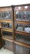 A pair of lead glazed book cases. Collect only.