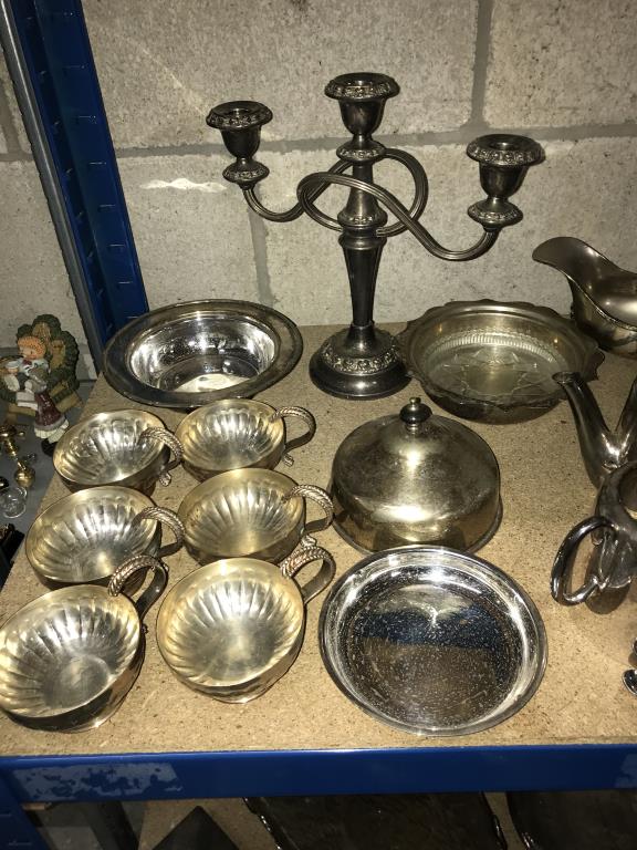 2 shelves of Silver plate items - Image 2 of 6