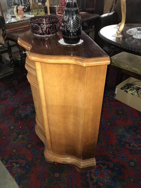 An inlaid cabinet with domed front, faded. (Collect only) - Image 4 of 4