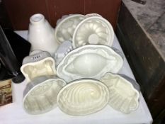 Eleven 19th/20th century pottery jelly blancmange moulds. Collect only.