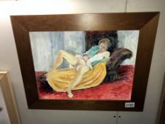 An original Franklin White nude study painting on board, (Image 39.5cm x 29.5cm - frame 41cm x 51cm)
