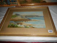 A framed and glazed watercolour, possibly Cornish scene. (collect only). 41 x 55 cm.