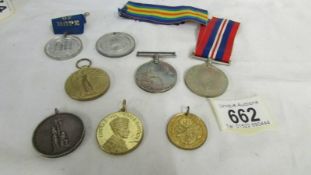 Two WW1 medals for 27005 Pte J R Woodhouse, W. Lancs Reg. and other medals.