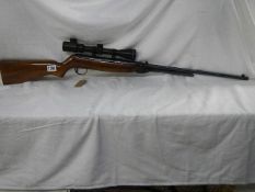 A Webley mark 3 0.22 cal. U/L, walnut stock, 43", + SMK scope and case. COLLECT ONLY