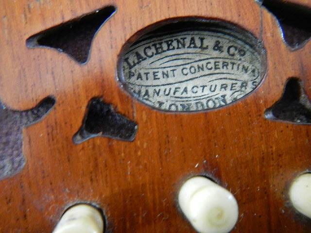 A original concertina by Lechebal & Co., London with case, in good condition. - Image 2 of 2