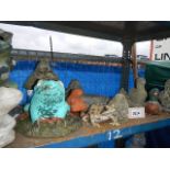 A mixed lot of small animal garden ornaments. Collect only.