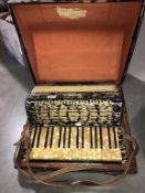 A cased Meridian piano accordion. (Collect only)