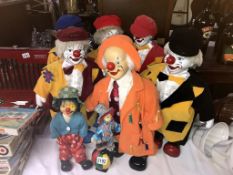 8 clown Doll ornaments. Collect only.
