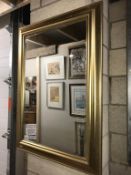 A bevel edged gilt framed mirror 65cm x Height 90cm (COLLECT ONLY)