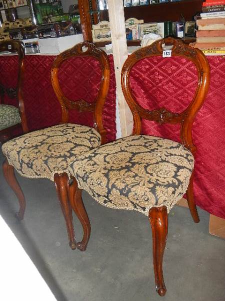 A pair of mahogany cabriole leg chairs. Collect only. - Image 2 of 4