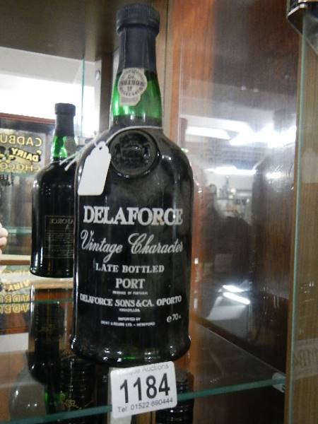 A bottle of Delaforce vintage character late bottled port, label number 891996.