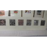 Henry Moore (1898-1986) Collection of 6 shelter sketch prints circa 1945. All mounted but