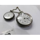 Two silver cased pocket watches, a/f.